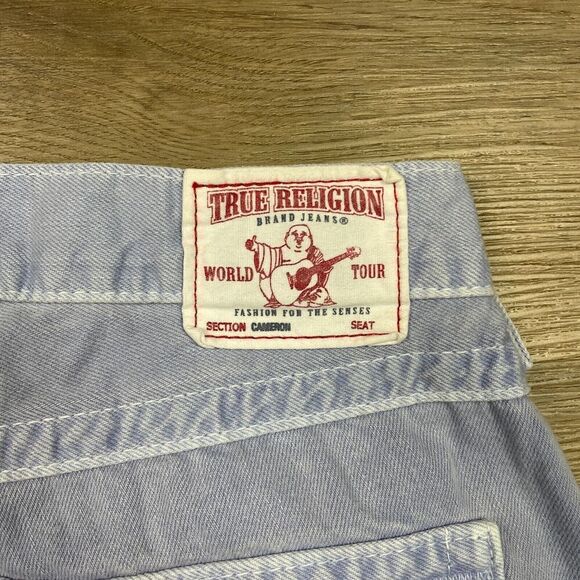 True Religion Jeans Womens 26 Blue Cameron Distressed Straight - Picture 9 of 12
